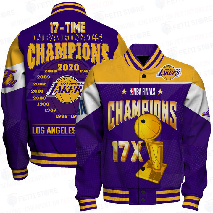 Los Angeles Lakers Champions Print Varsity Jacket SFAT V5