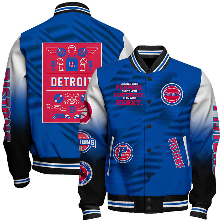 Detroit Pistons - National Basketball Association AOP Varsity Jacket STM V4