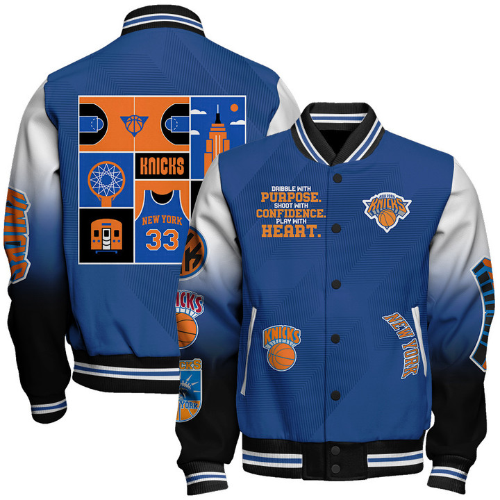 New York Knicks - National Basketball Association AOP Varsity Jacket STM V4
