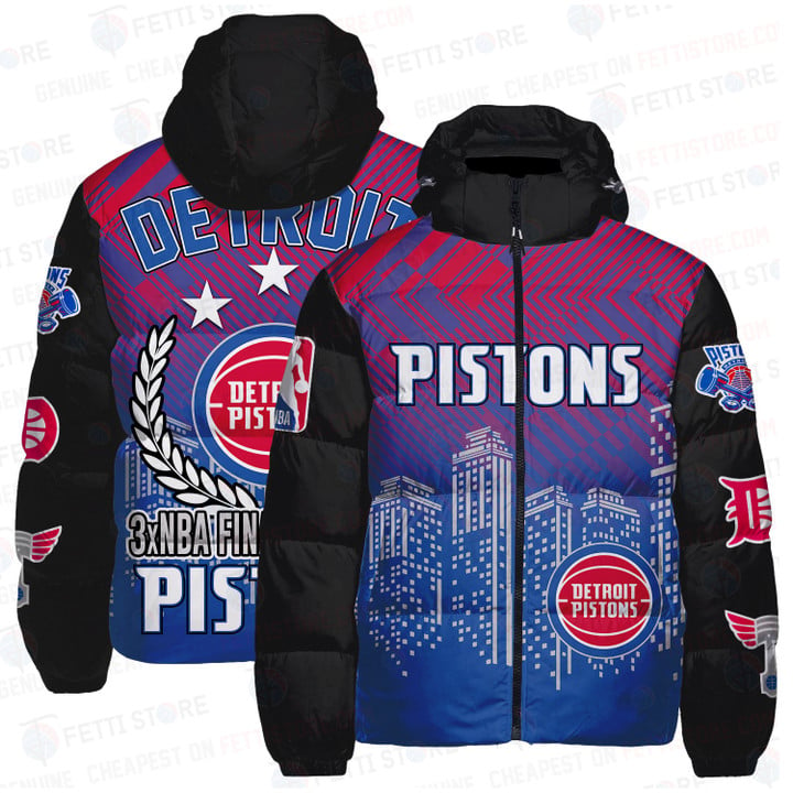 Detroit Pistons 3X Champions Basketball Unisex Down Jacket SFAT V8