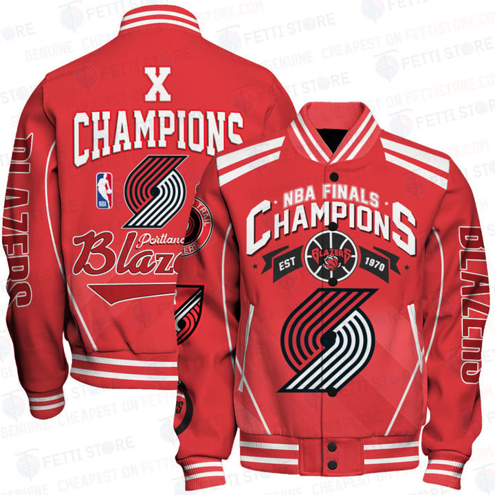 Portland Trail Blazers - X Champions Basketball Team Print Varsity Jacket SFAT V24
