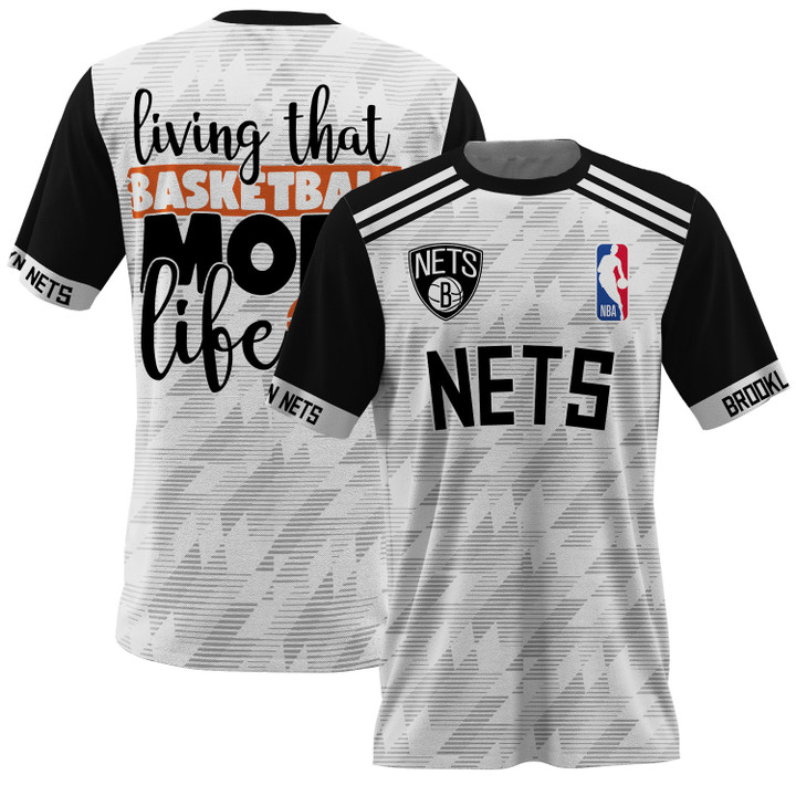 Brooklyn Nets Mom National Basketball Association AOP T-Shirt  V1 Basketball Patern