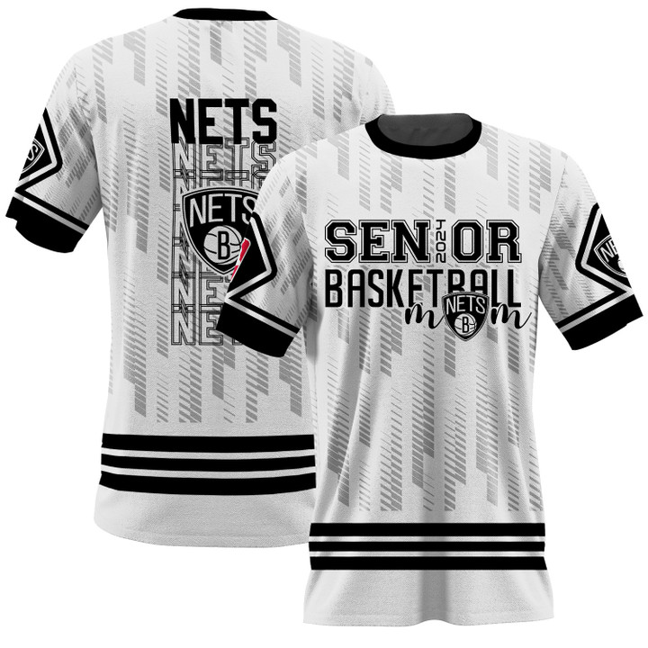 Brooklyn Nets Mom National Basketball Association AOP T-Shirt  V3 Basketball Patern