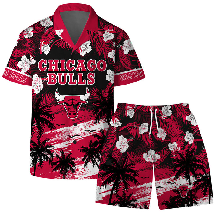 Chicago Bulls - NBA Team Logo Summer Vibes Pattern Hawaiian Set