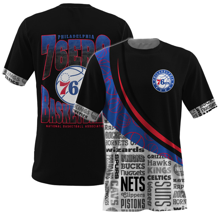 Philadelphia 76ers NBA Playoffs New Design Basketball Pattern 3D T-Shirt