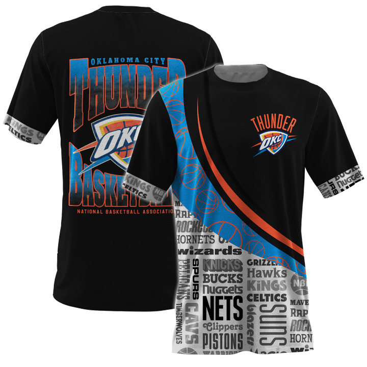 Oklahoma City Thunder NBA Playoffs New Design Basketball Pattern 3D T-Shirt