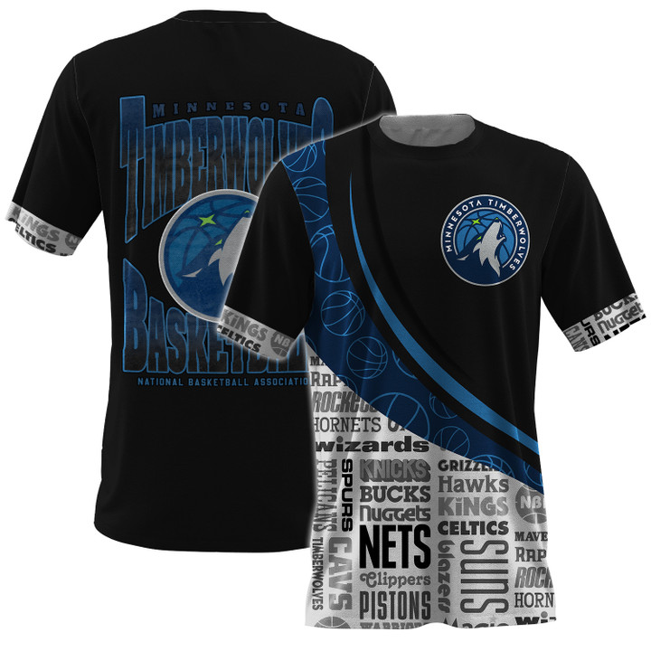 Minnesota Timberwolves NBA Playoffs New Design Basketball Pattern 3D T-Shirt