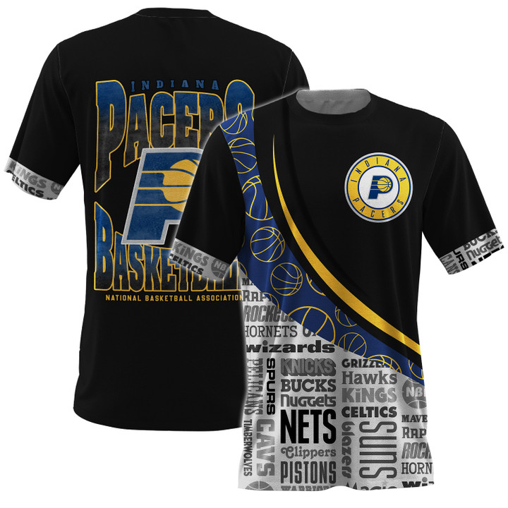 Indiana Pacers NBA Playoffs New Design Basketball Pattern 3D T-Shirt