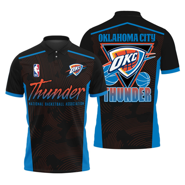 Oklahoma City Thunder Style NBA Playoffs New Design Basketball Pattern Polo Shirt