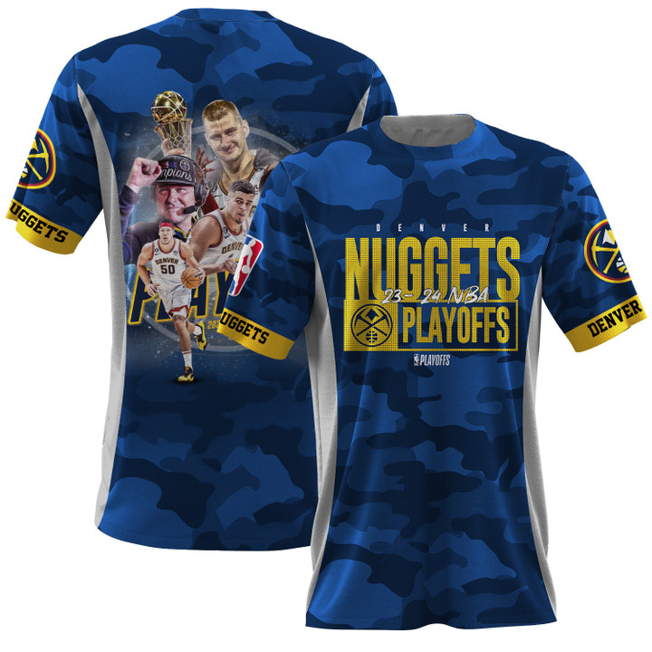 Denver Nuggets National Basketball Association Playoffs V3 3D T-Shirt Basketball Pattern