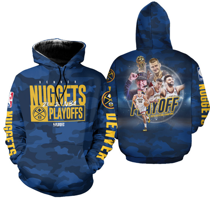 Denver Nuggets National Basketball Association Playoffs V3 3D Hoodie Basketball Pattern