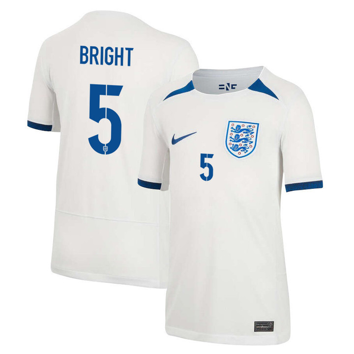 Millie Bright 5 England Women's National Team 2023-24 World Cup Home Jersey, YOUTH