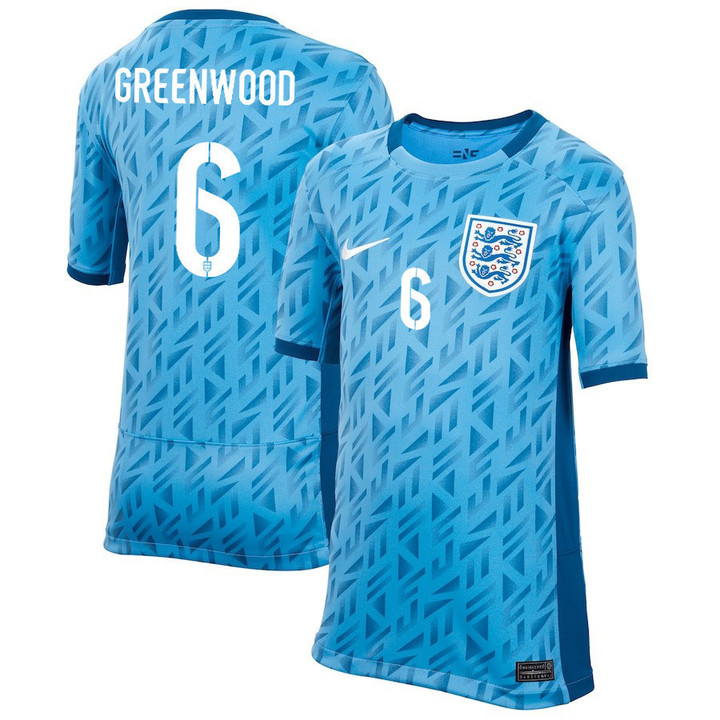 Alex Greenwood 6 England Women's National Team 2023-24 World Cup Away Jersey, YOUTH