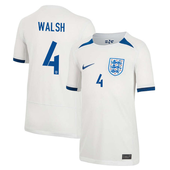 Keira Walsh 4 England Women's National Team 2023-24 World Cup Home Jersey, YOUTH