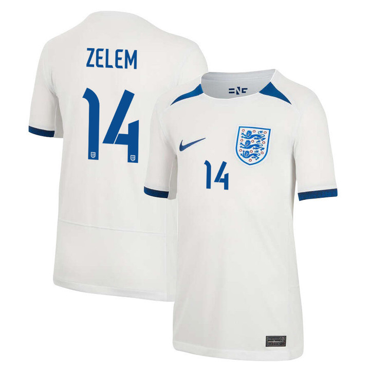 Katie Zelem 14 England Women's National Team 2023-24 World Cup Home Jersey, YOUTH