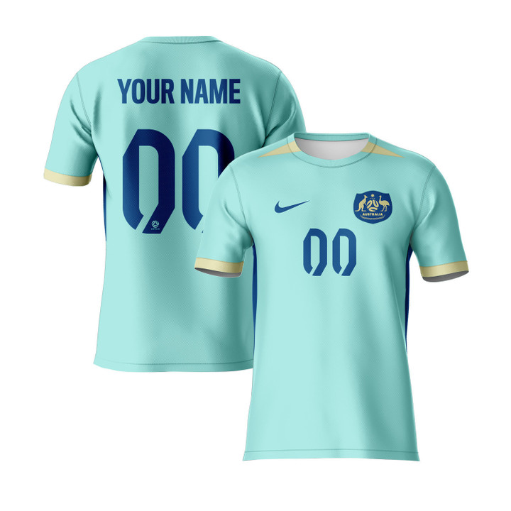 Australia 2023 Youth Away Custom Jersey - Turquoise - All Over Printed Jersey