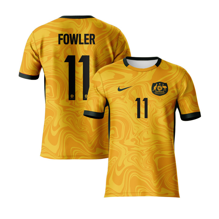 Mary Fowler 11 Australia 2023 Youth Home Jersey - Yellow - All Over Printed Jersey