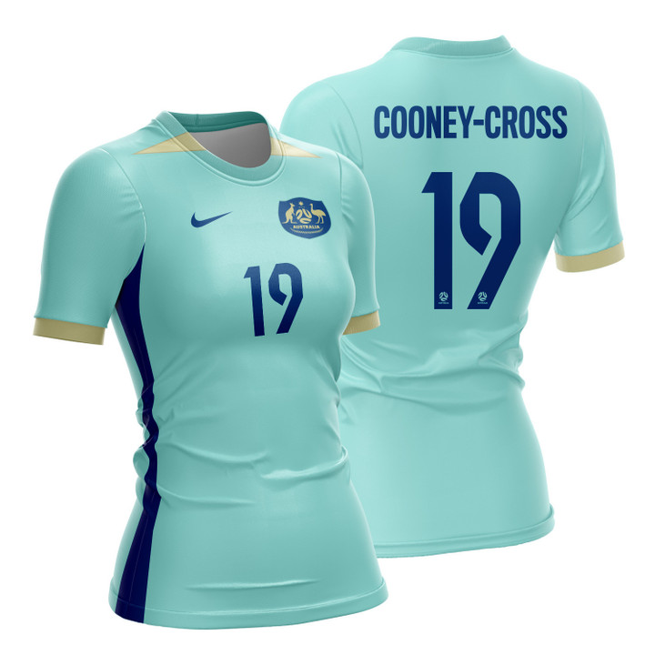 Kyra Cooney-Cross 19 Australia 2023 Women Away Jersey - Turquoise - All Over Printed Jersey