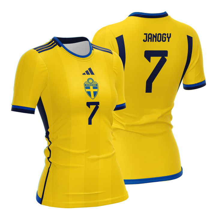 Madelen Janogy 7 Sweden 2023 Women Home Jersey - Yellow - All Over Printed Jersey