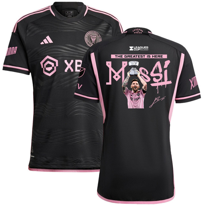 Lionel Messi 10 Inter Miami FC The Greatest Is Here Leagues Cup 2023 Black Jersey - Men, Player Version