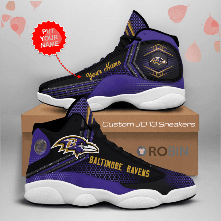 Baltimore Ravens National Football League Air Jordan 13 Shoes Custom Name Shoes SH1