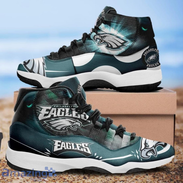 Philadelphia Eagles Black Green National Football League Air Jordan 11 Shoes Sneakers SH1