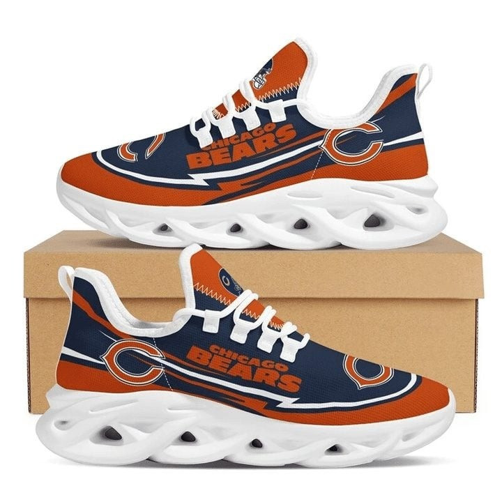 Chicago Bears Orange Dark Blue White Curve Max Soul Shoes Yezy Running Sneakers SH1