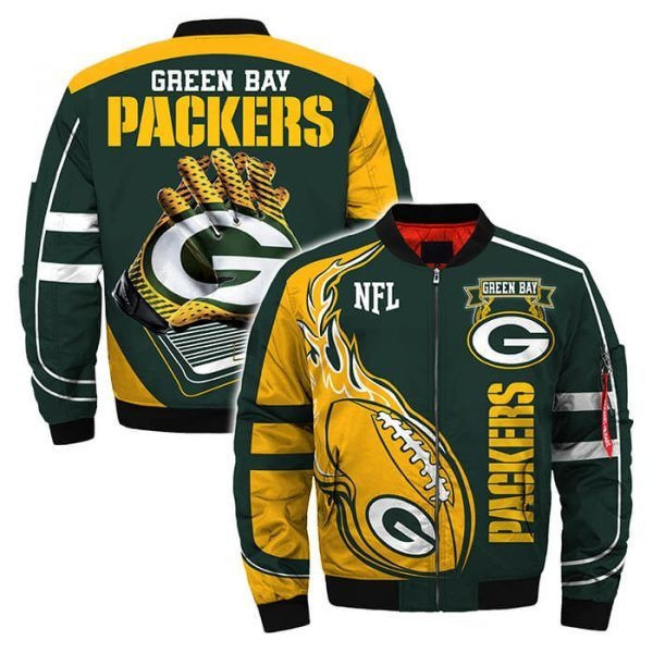Green Bay Packers 3D National Football League Bomber Jacket SH1