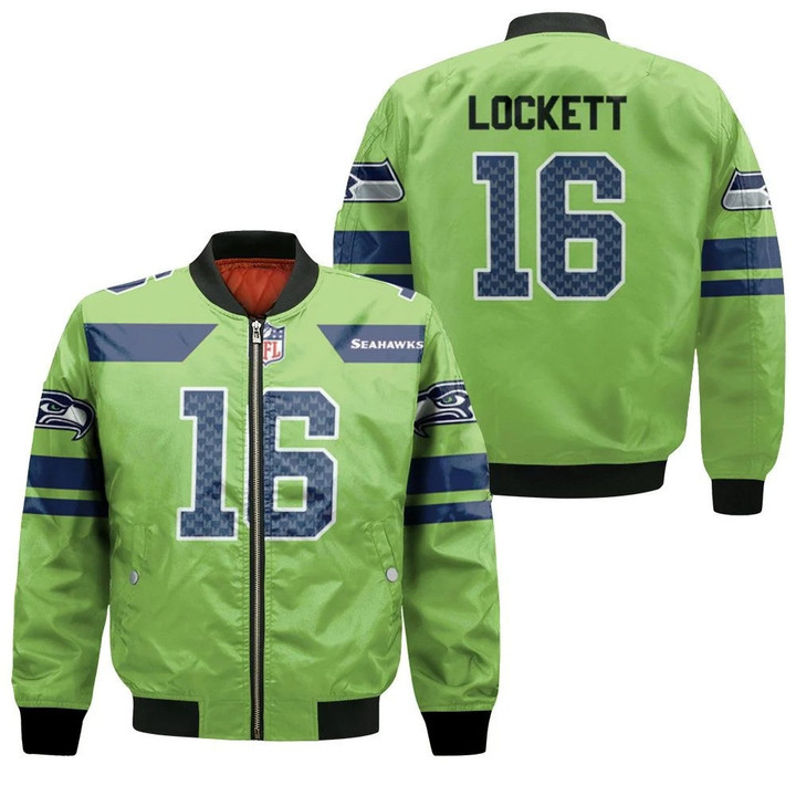 Seattle Seahawks Tyler Lockett #1 American Football Unisex National Football League Bomber Jacket SH1