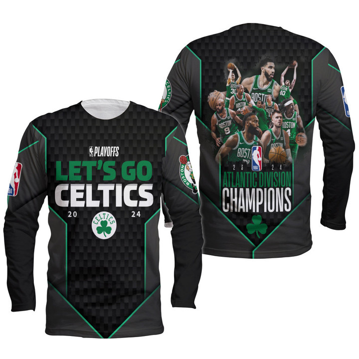 Boston Celtics National Basketball Association Playoffs Long Sleeve V3 Basketball Pattern