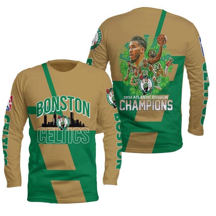 Boston Celtics National Basketball Association Playoffs Long Sleeve Basketball Pattern