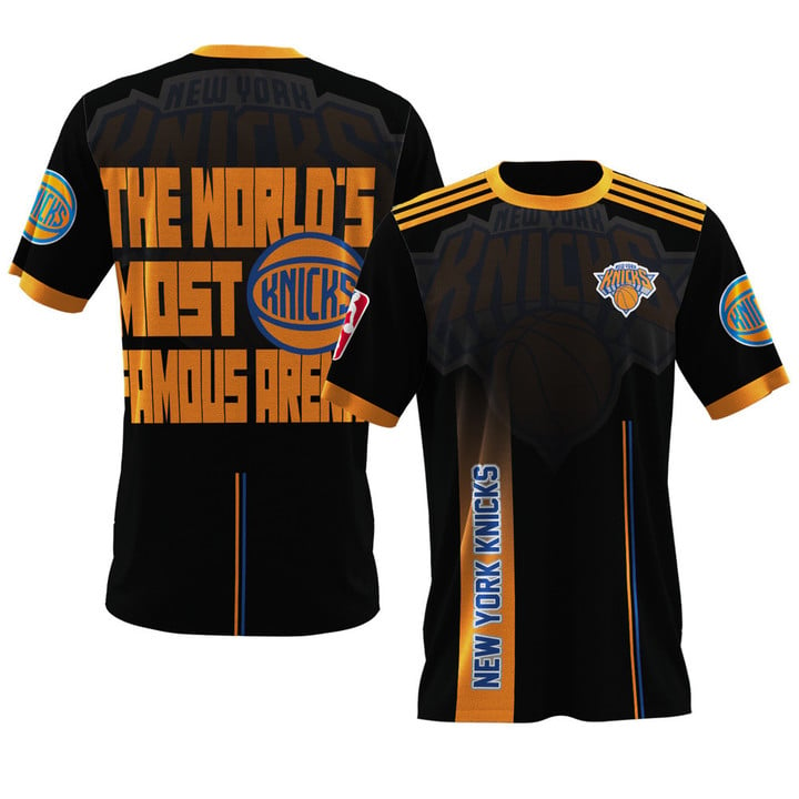 New York Knicks National Basketball Association V1 3D T-Shirt Basketball Pattern