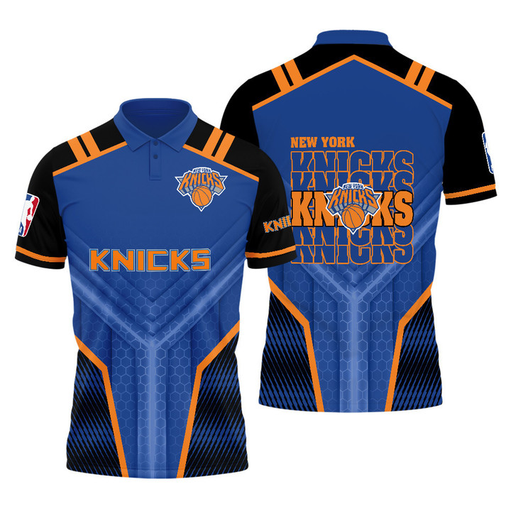 New York Knicks National Basketball Association 2024 3D Polo Shirt Basketball Pattern