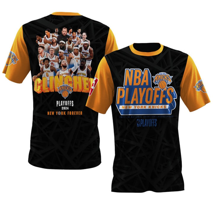 New York Knicks National Basketball Association Playoffs 3D T-Shirt Basketball Pattern