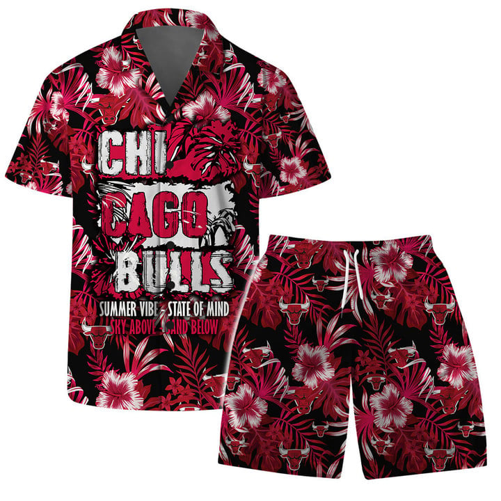 Chicago Bulls NBA Summer Vibes Pattern Hawaiian Set