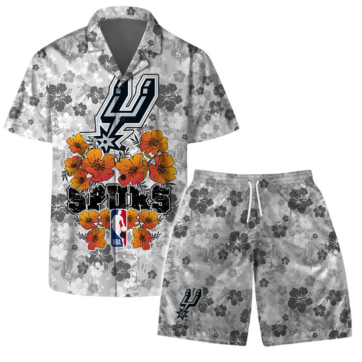 San Antonio Spurs - NBA Aloha Summer Logo Team And Pattern Hawaiian Set