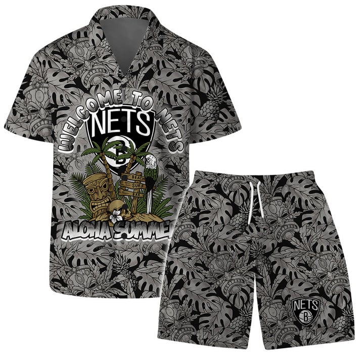 Brooklyn Nets - Welcome To NBA Pattern Hawaiian Set