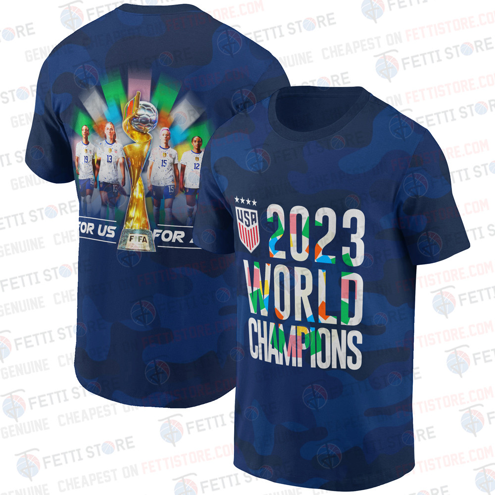 USWNT 2023 USA World Cup Champions Navy 3D T Shirt