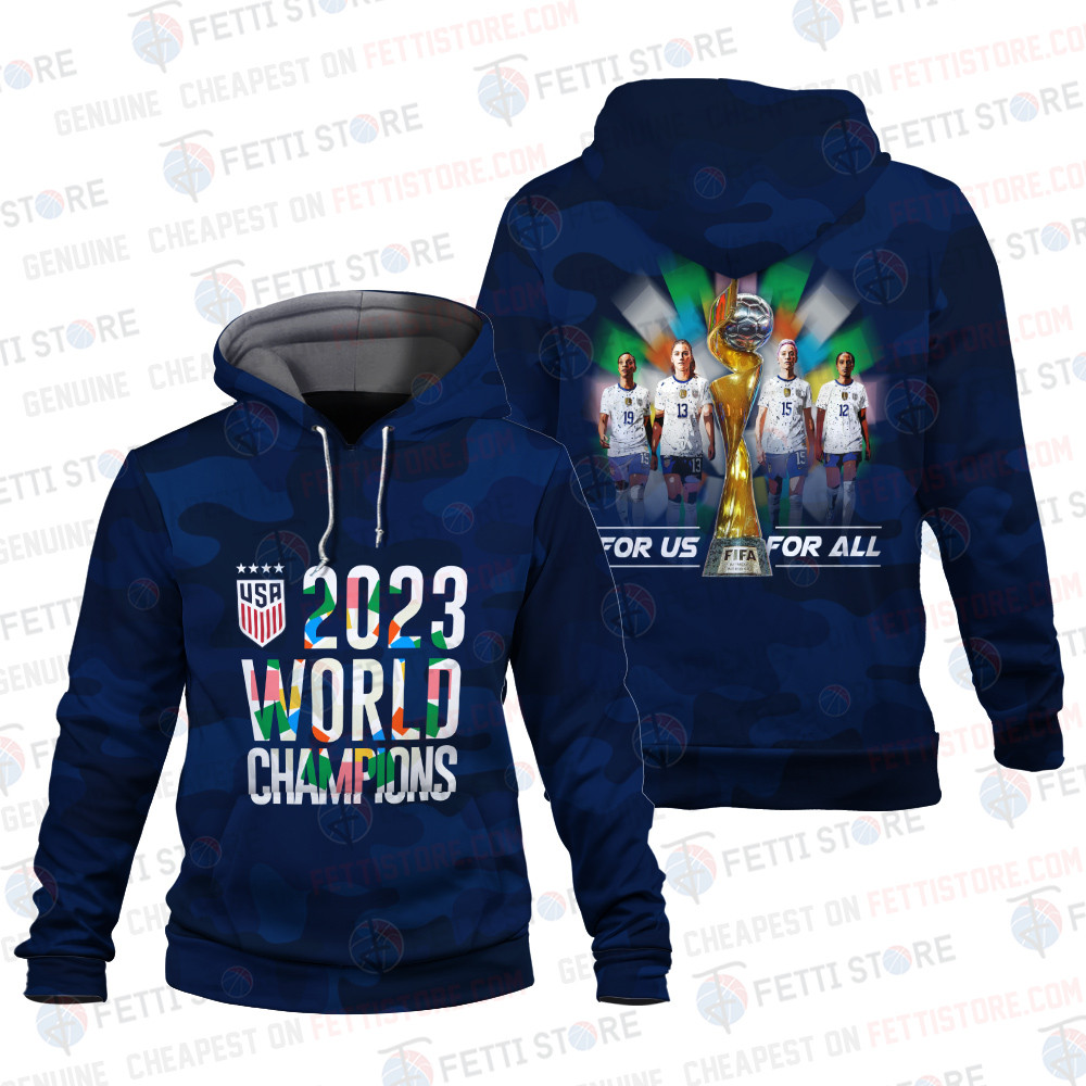 USWNT 2023 USA World Cup Champions Navy 3D Hoodie