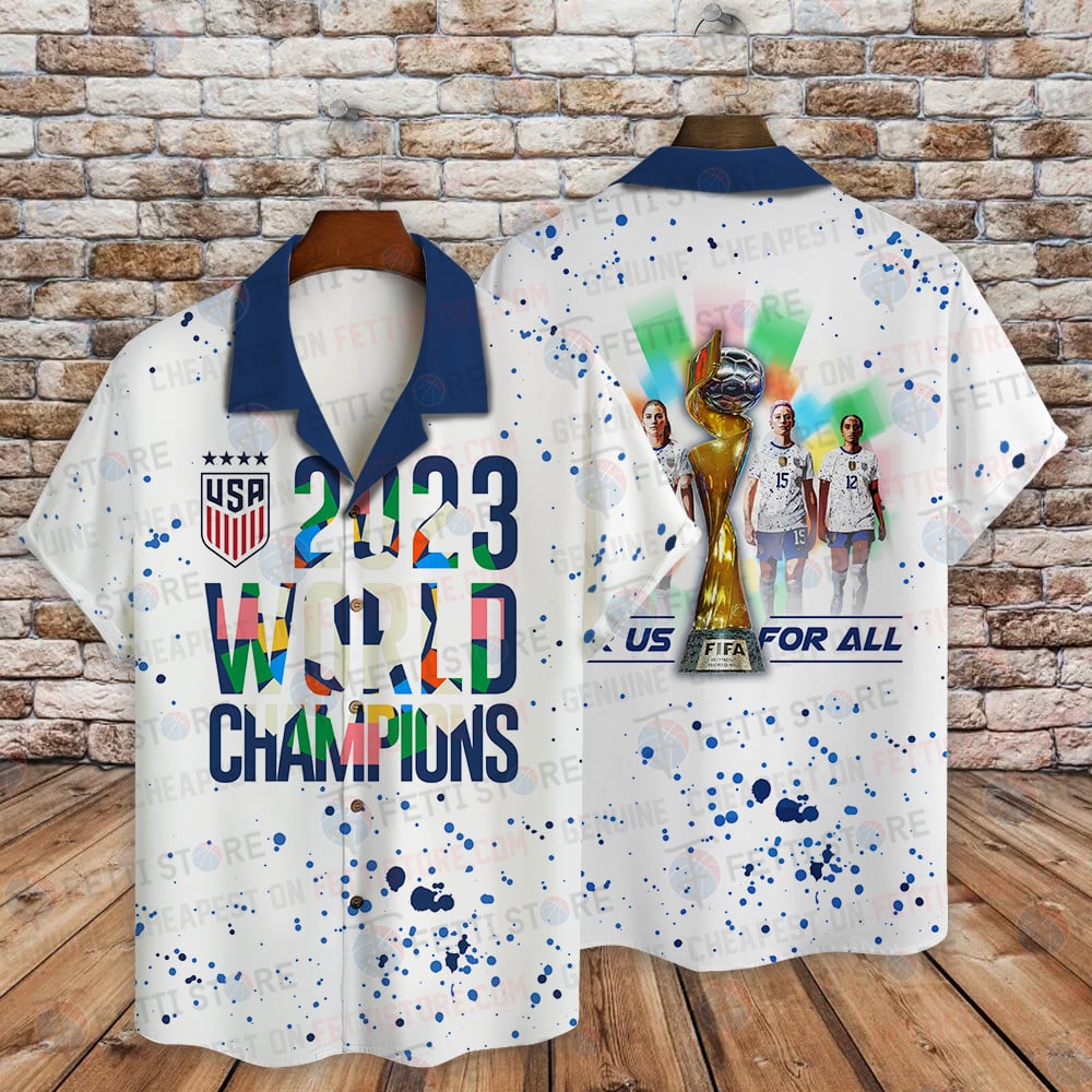 USWNT 2023 USA World Cup Champions White Hawaiian Shirt