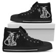 Satanic Cyclops Goat Halloween Print Sneakers - Baphomet High Tops - Satanic Goat Custom High Top Sneakers