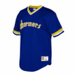 Seattle Mariners Mitchell And Ness Big And Tall Cooperstown Collection Mesh Wordmark V-Neck Jersey - Royal - Cfjersey.store