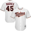 Phil Hughes Minnesota Twins Majestic Official Cool Base Player Jersey - White - Cfjersey.store