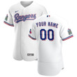 Texas Rangers Nike 2020 Home Custom Patch Jersey - White - Cfjersey.store