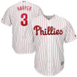 Bryce Harper Philadelphia Phillies Majestic Home Official Cool Base Player Jersey - White Scarlet - Cfjersey.store