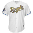 Kansas City Royals Majestic 2015 World Series Champions Gold Program Cool Base Jersey - White - Cfjersey.store