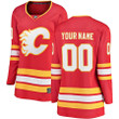 Calgary Flames Fanatics Branded Women's Alternate Breakaway Custom Jersey - Red - Cfjersey.store