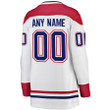 Montreal Canadiens Fanatics Branded Women's Away Breakaway Custom Jersey - White - Cfjersey.store