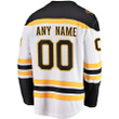 Boston Bruins Fanatics Branded Away Breakaway Custom Jersey - White - Cfjersey.store