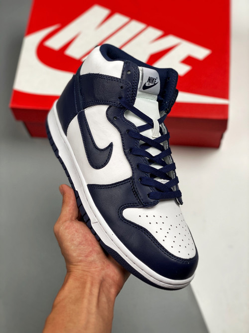 Nike Dunk High White/Midnight Navy-White For Sale